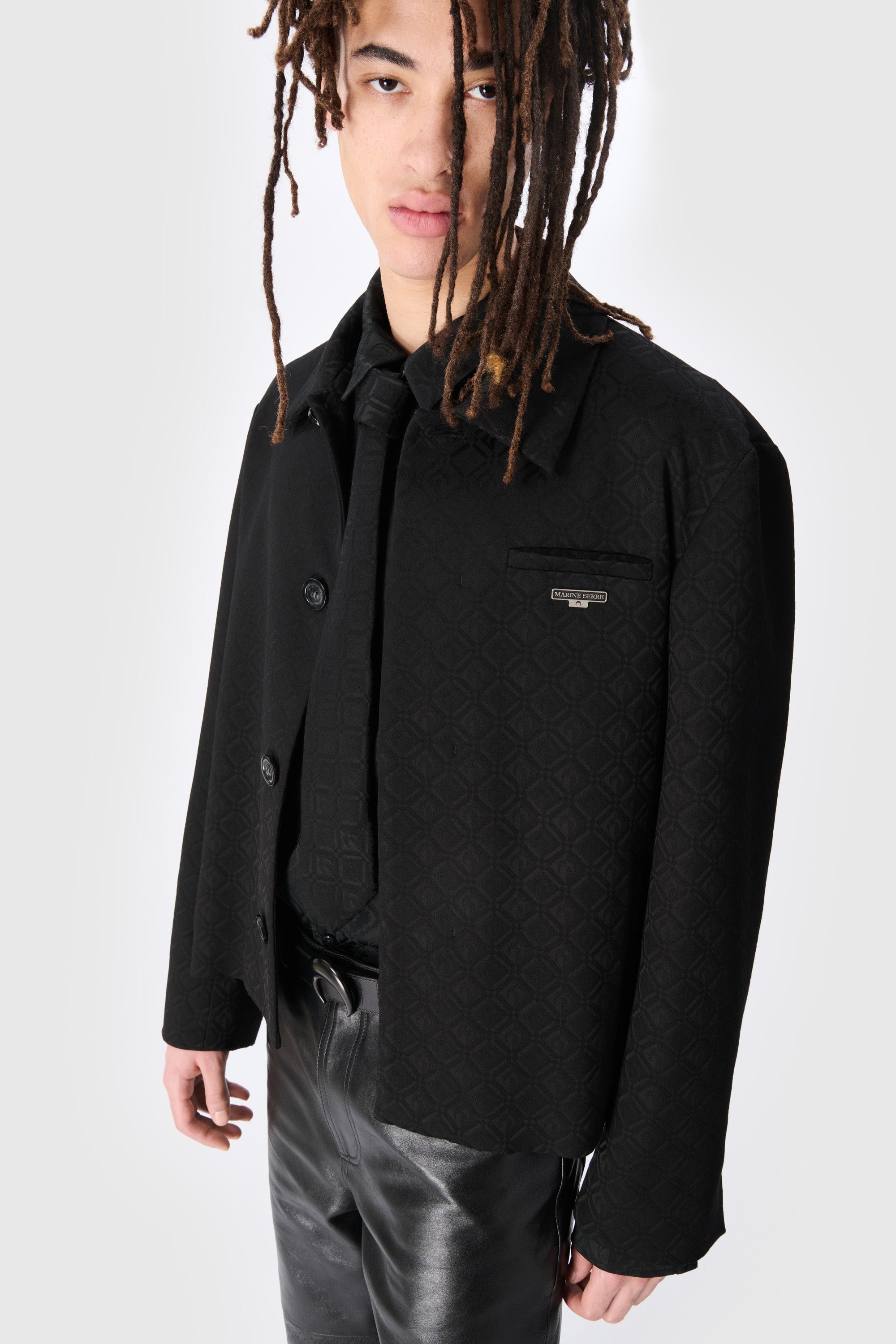 Moon Diamond Jacquard Tailoring Boxy Blazer - 10