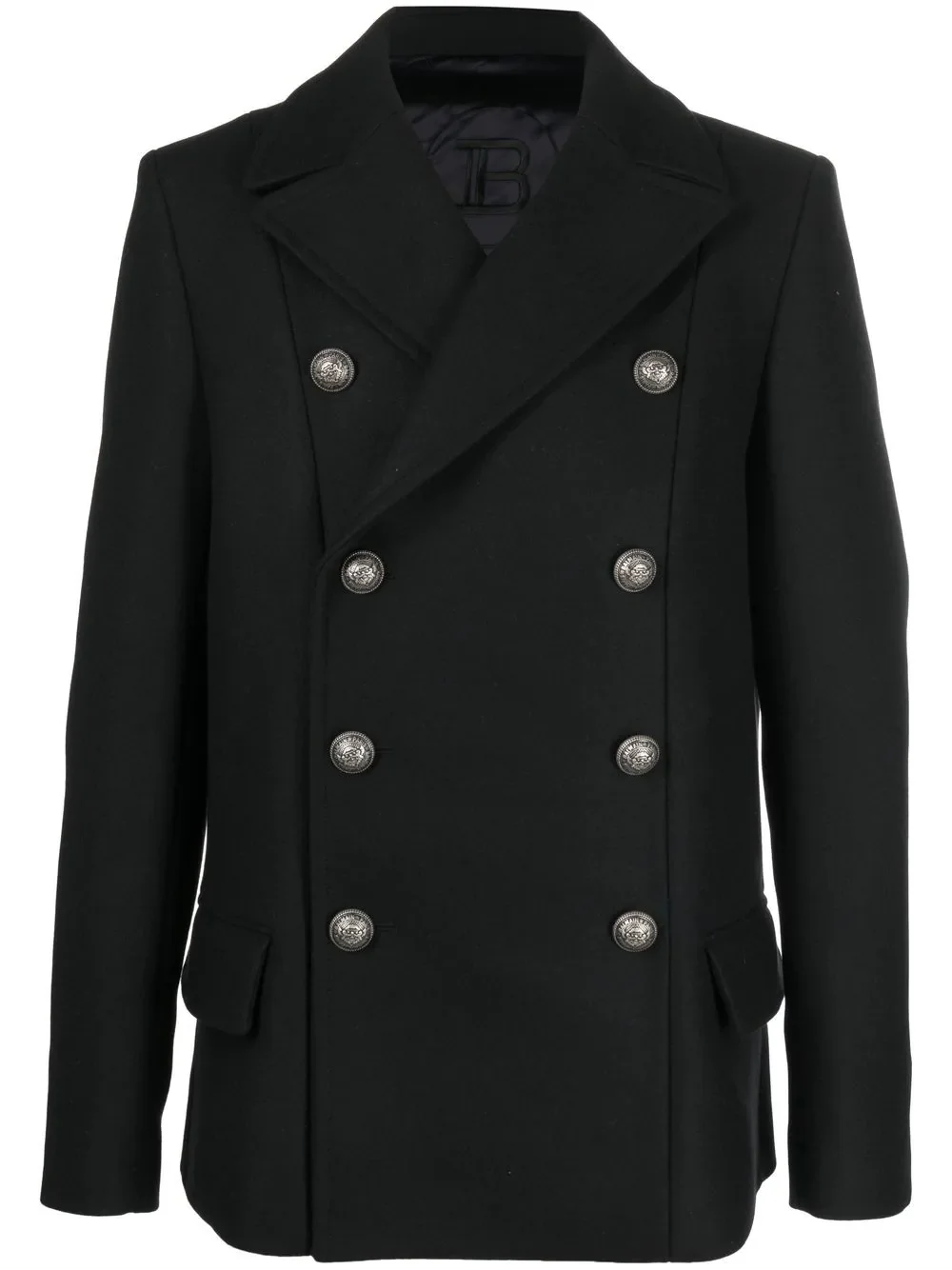 double-breasted virgin-wool coat - 1