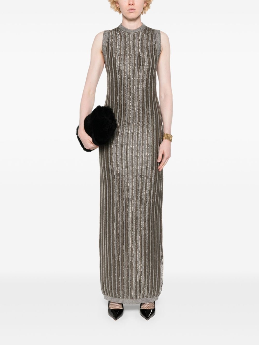 slinky ribbed maxi dress - 2