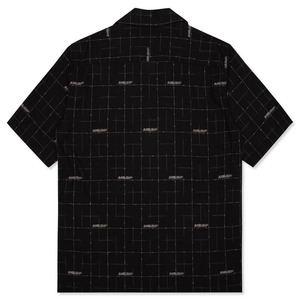 AMBUSH LOGO OPEN COLLAR SHIRT - BLACK - 2