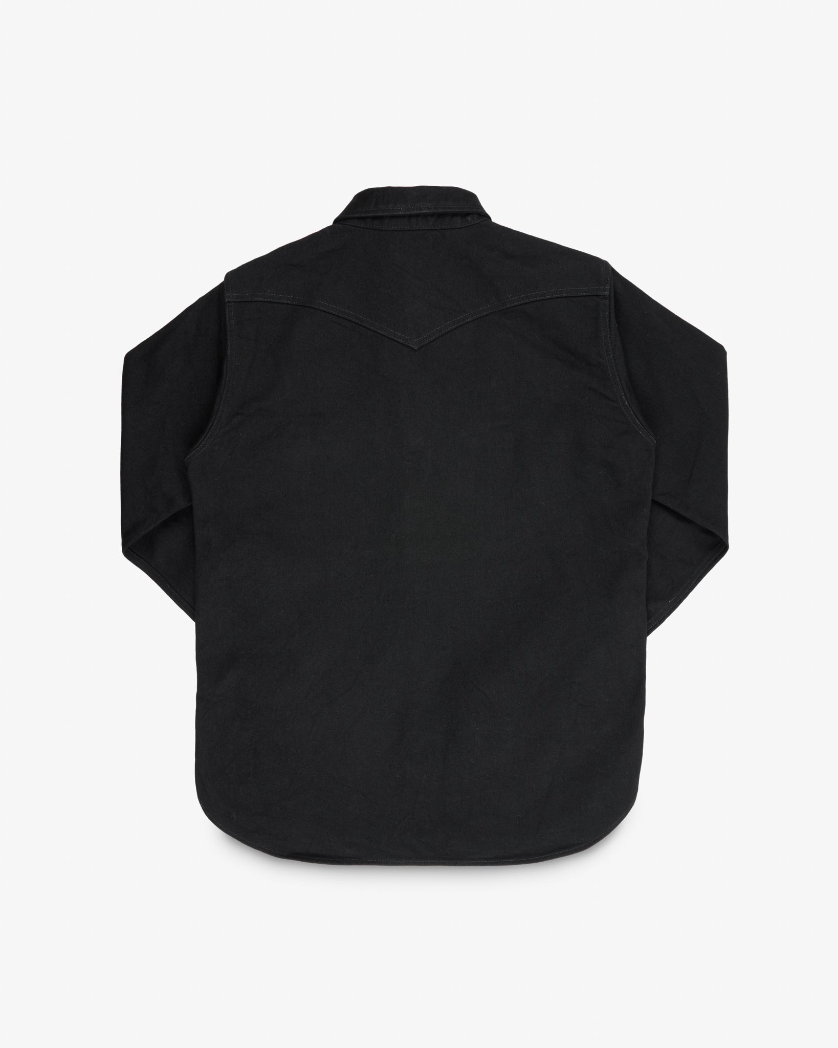IHSH-295-BB 14oz Selvedge Denim Western Shirt - Black/Black - 5