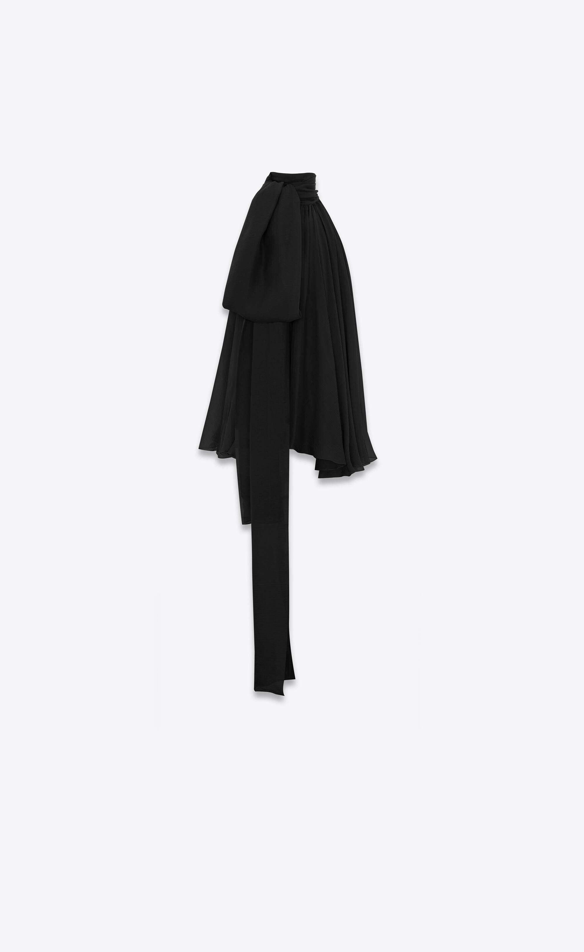 lavallière-neck top in silk muslin - 3