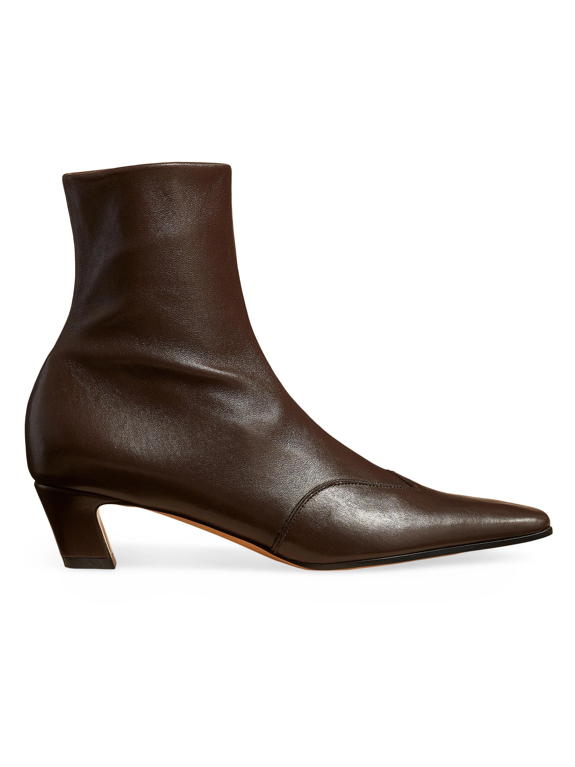 Women's Nevada 40MM Leather Ankle Boots - Dark Brown - 1