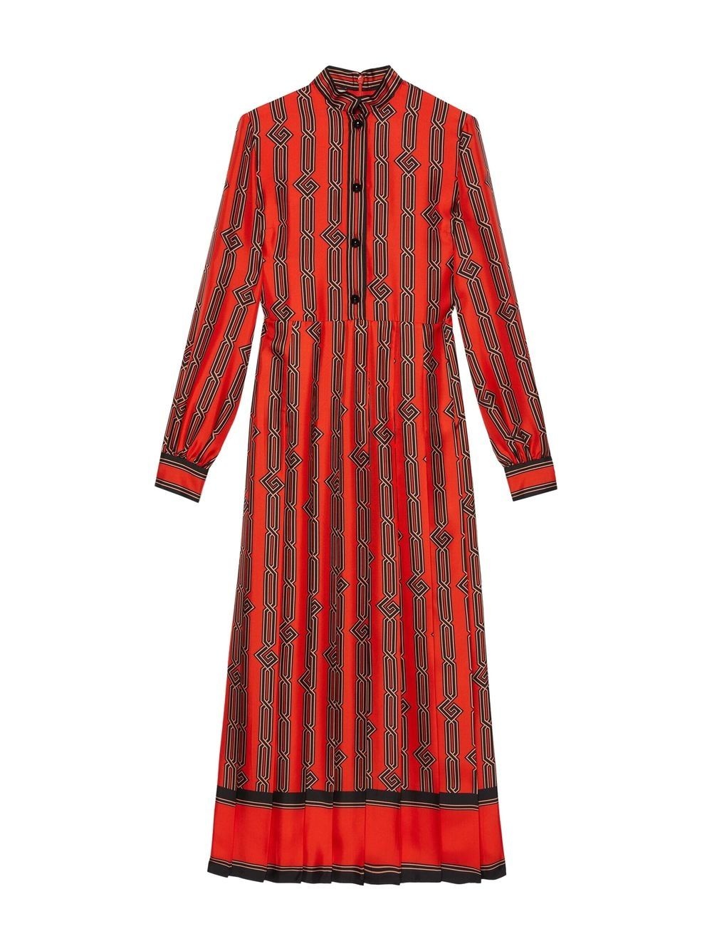 square G chain print silk dress - 3