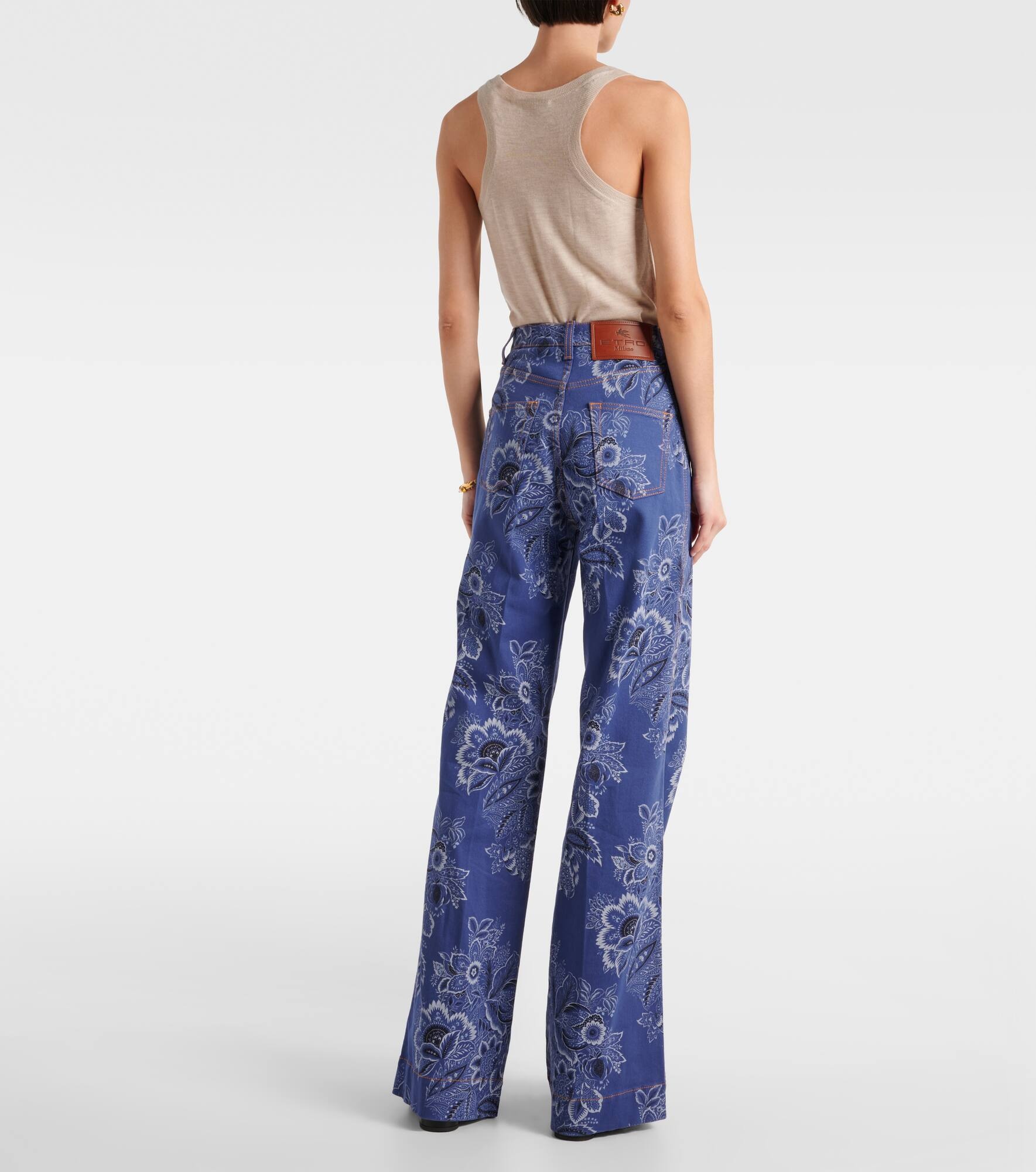 Floral high-rise flared jeans - 3