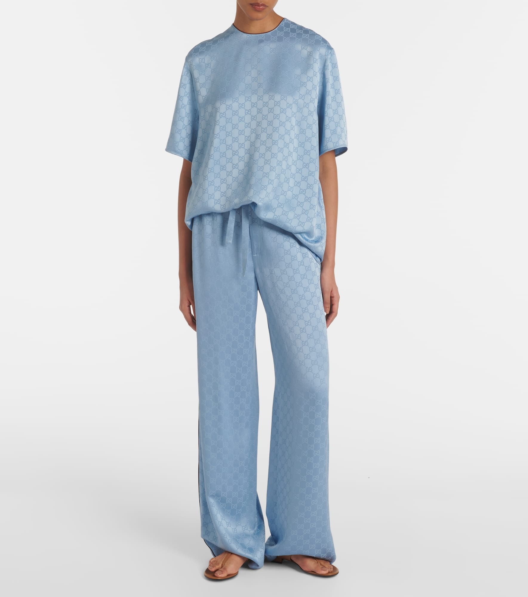 GG oversized satin top - 2
