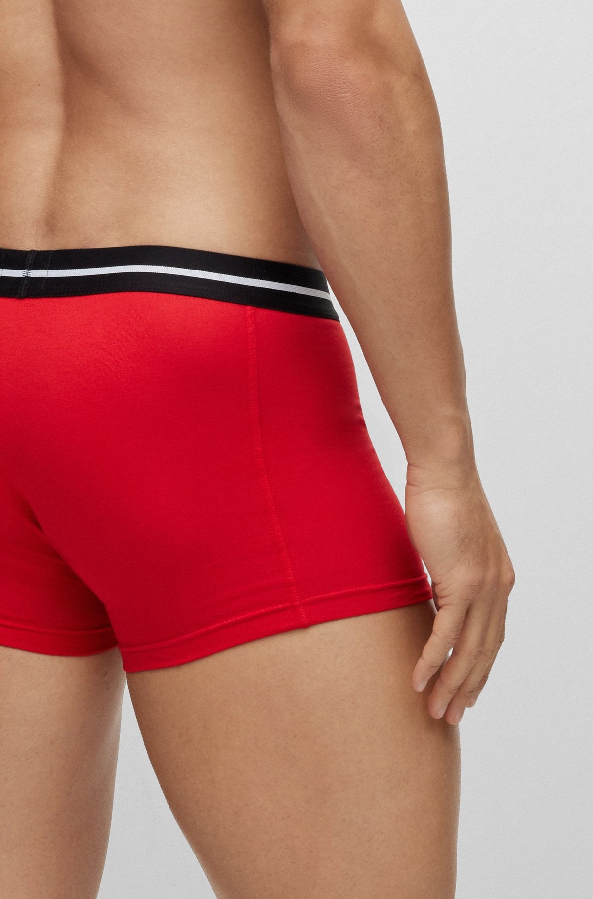 THREE-PACK OF STRETCH-COTTON TRUNKS WITH LOGO WAISTBANDS - 5