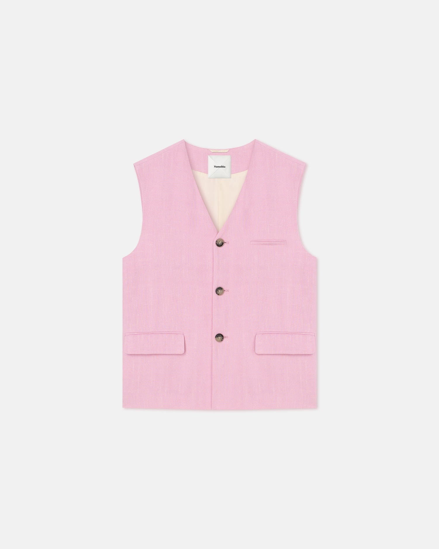Silk Viscose Tweed Vest - 1