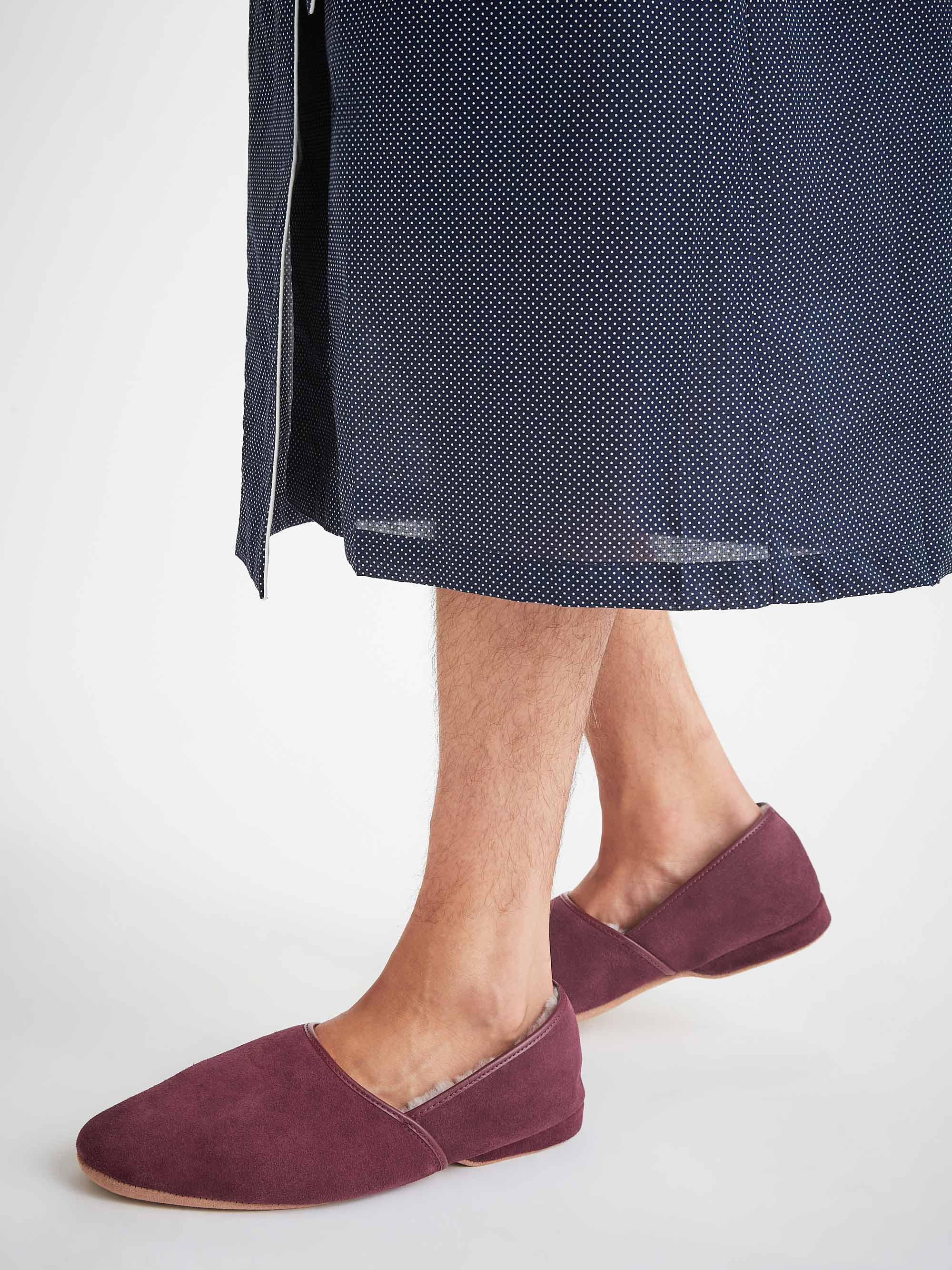 Men's Slippers Crawford Suede Sheepskin Bordeaux - 3