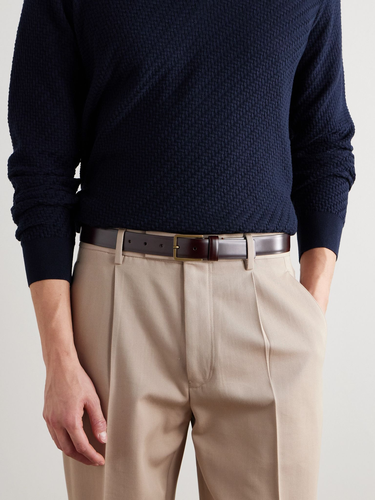 Rory 3cm Leather Belt Brown - 3