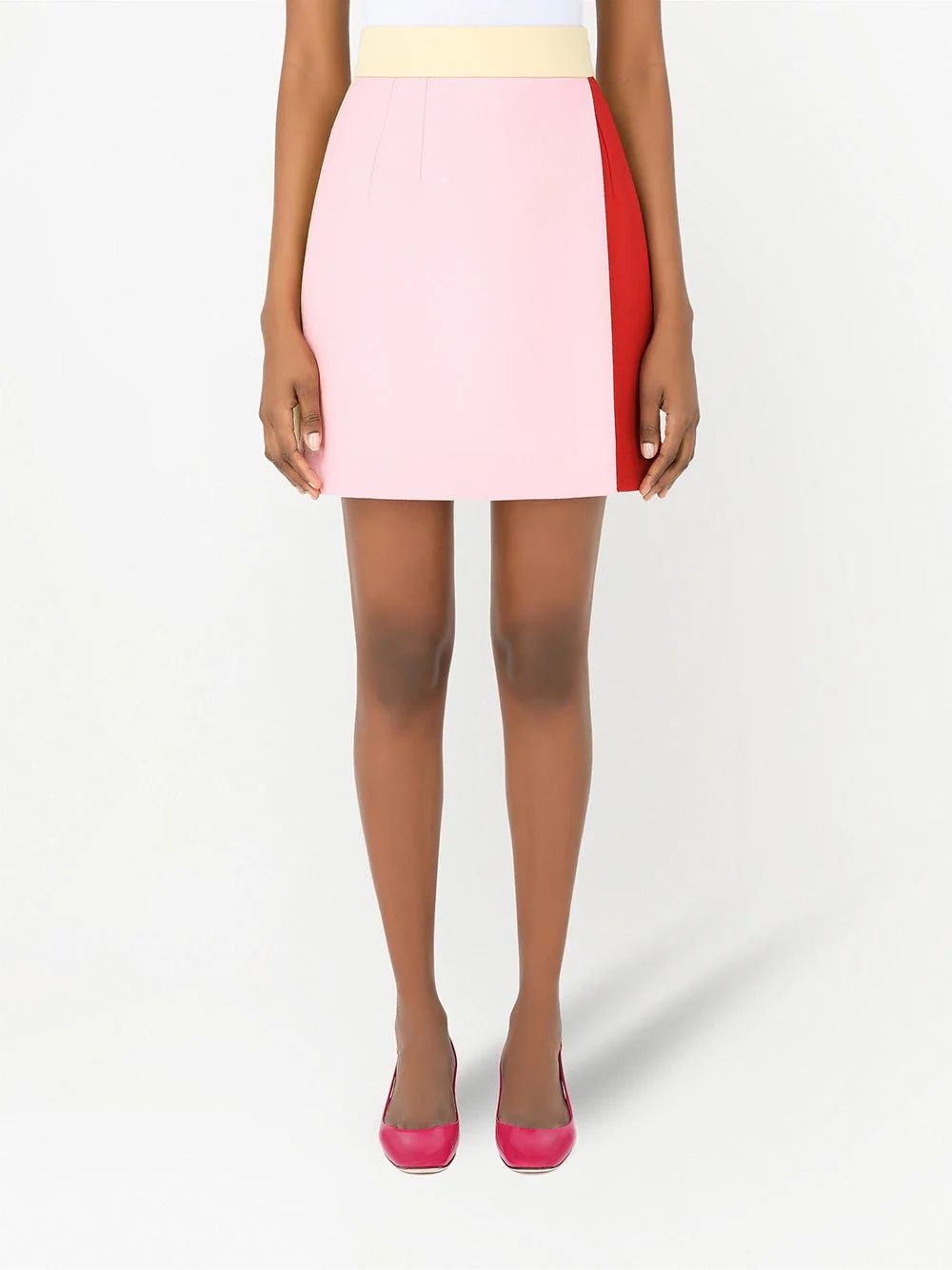 colour-block high-waisted skirt - 3