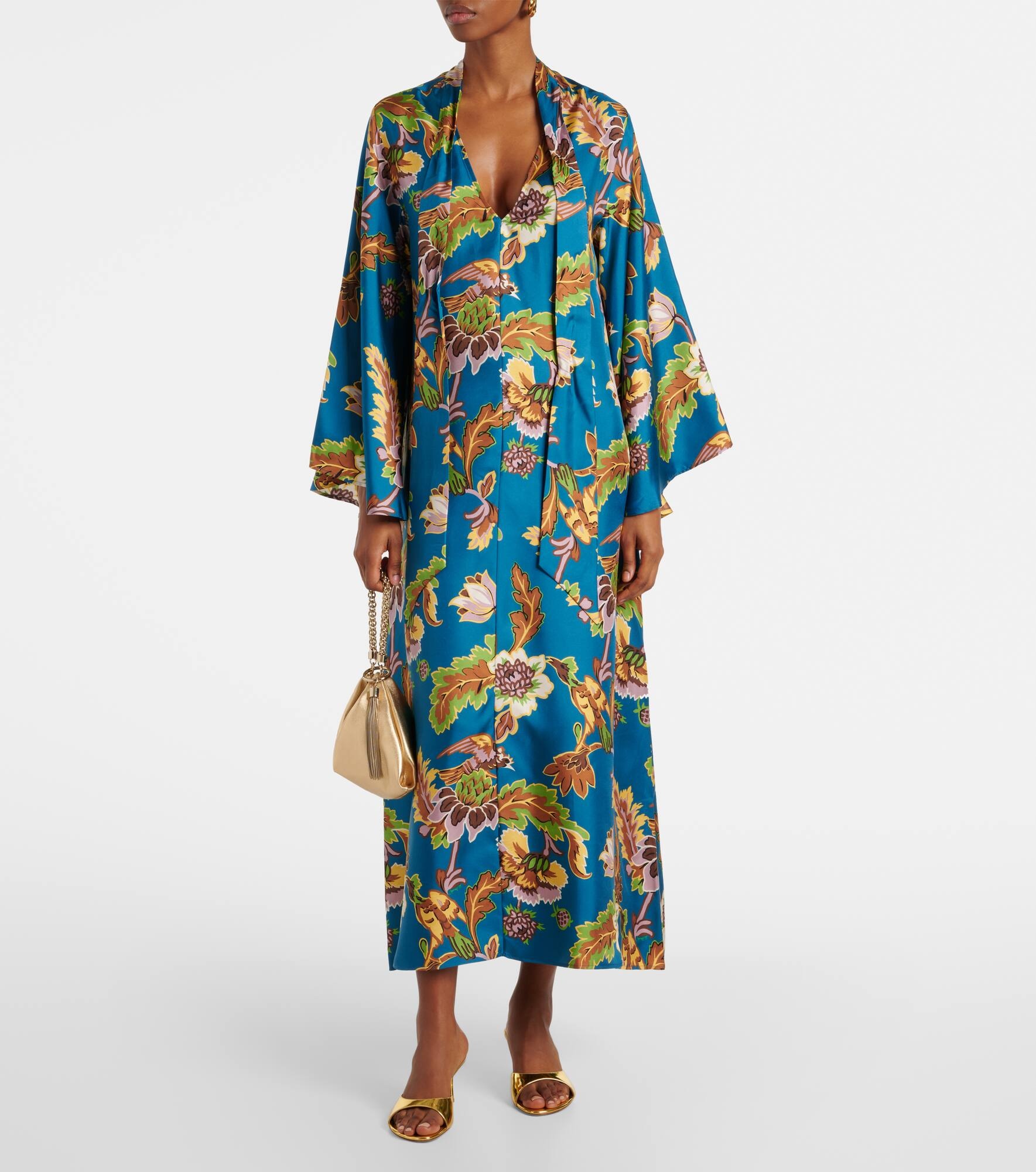 Magnifico printed silk midi dress - 7