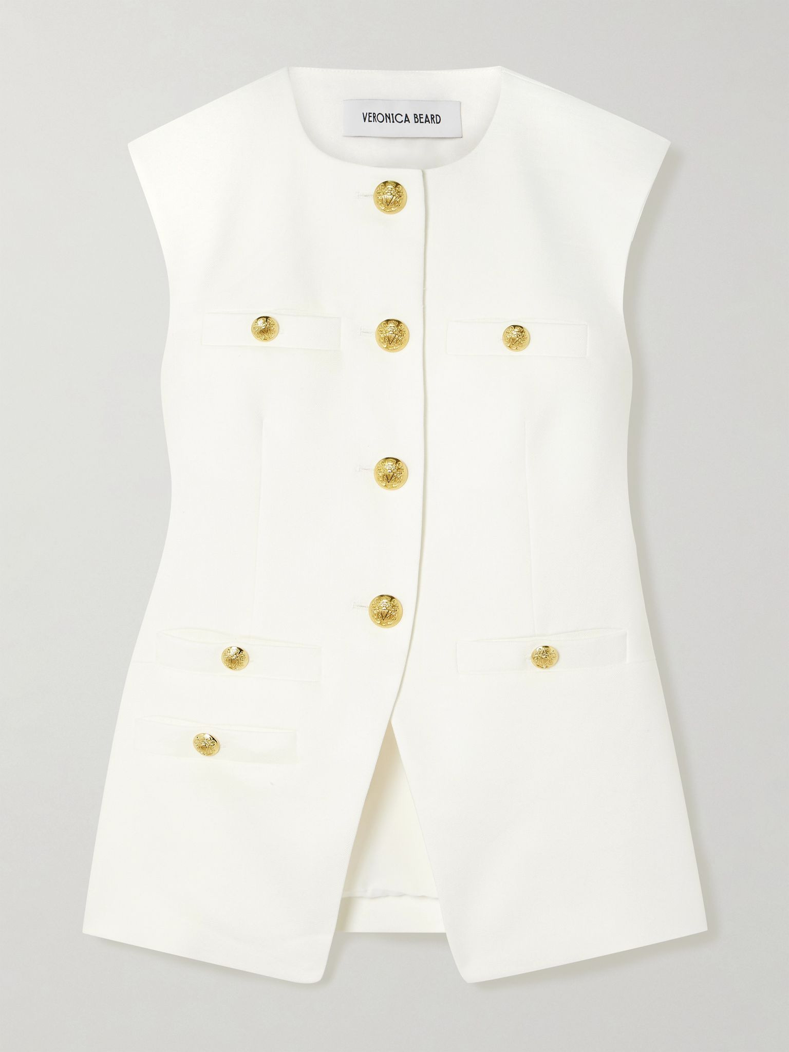Tamara linen-blend twill vest Off-white - 1