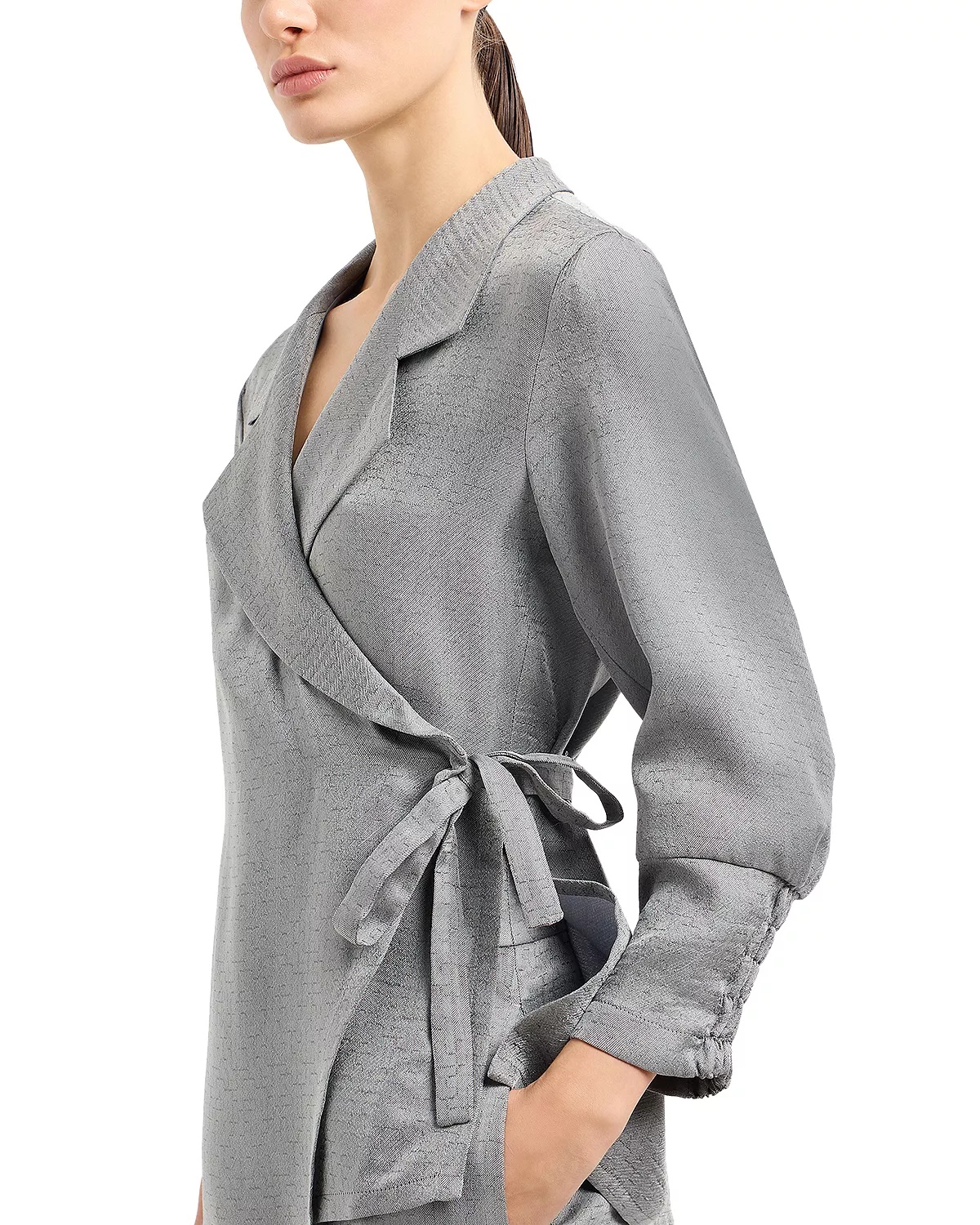 Silk Blend Side Tie Jacket - 4