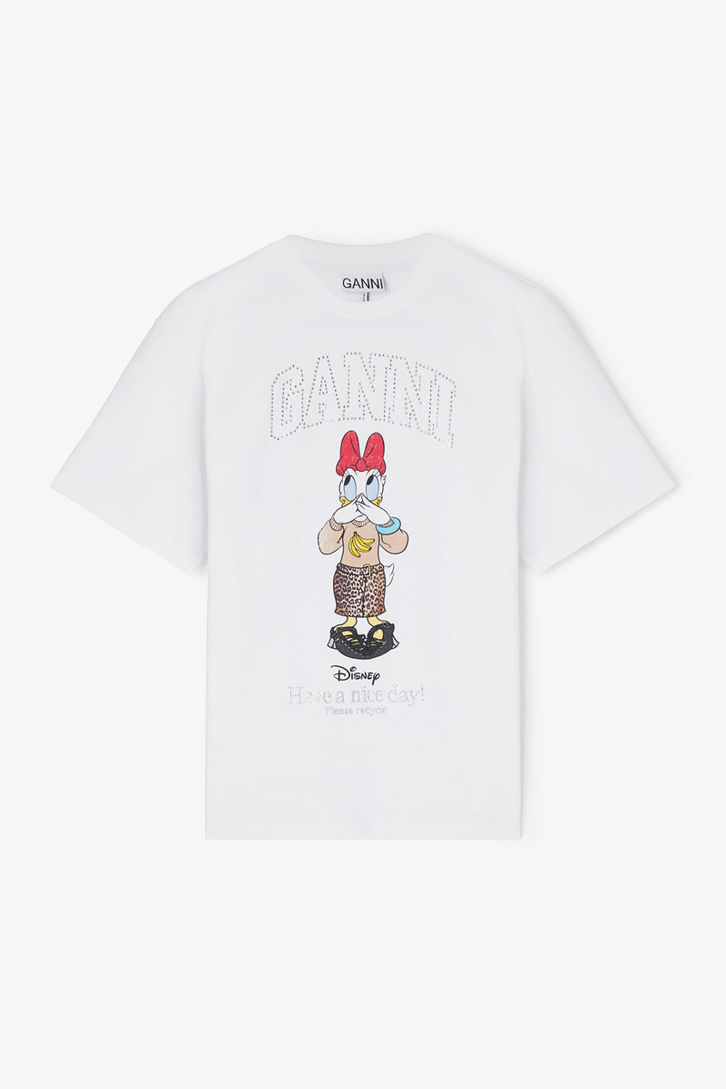 GANNI X DISNEY DAISY DUCK WHITE PRINTED T-SHIRT 1