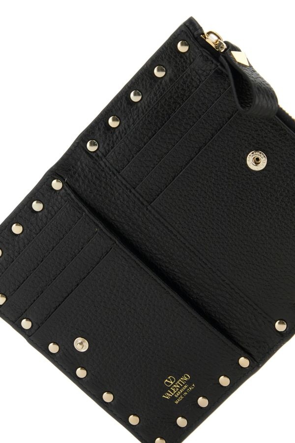 Black leather Rockstud wallet - 4