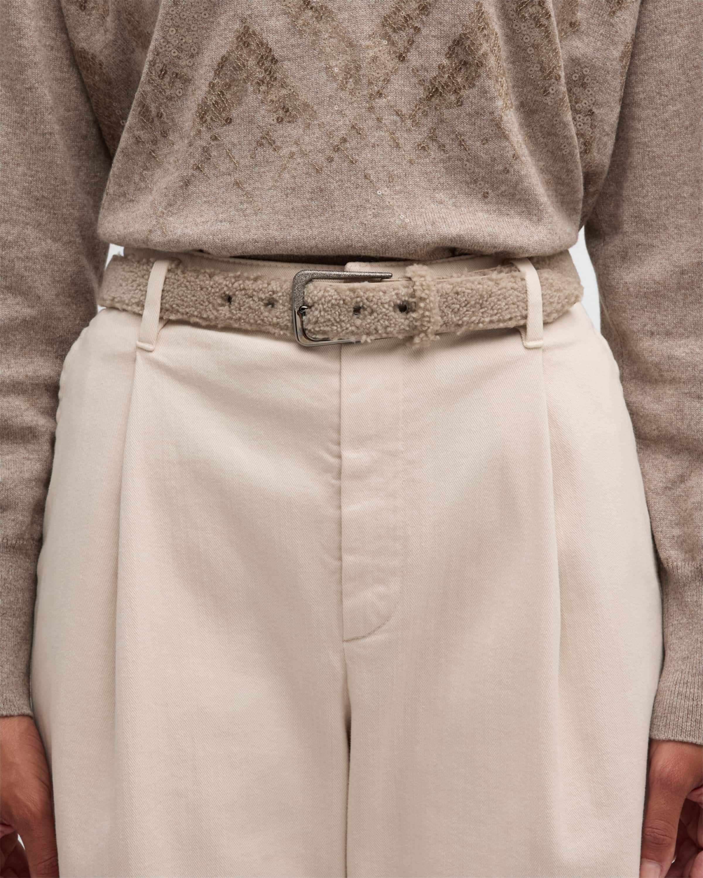 Curly Sheep Shearling Medium Belt - 1