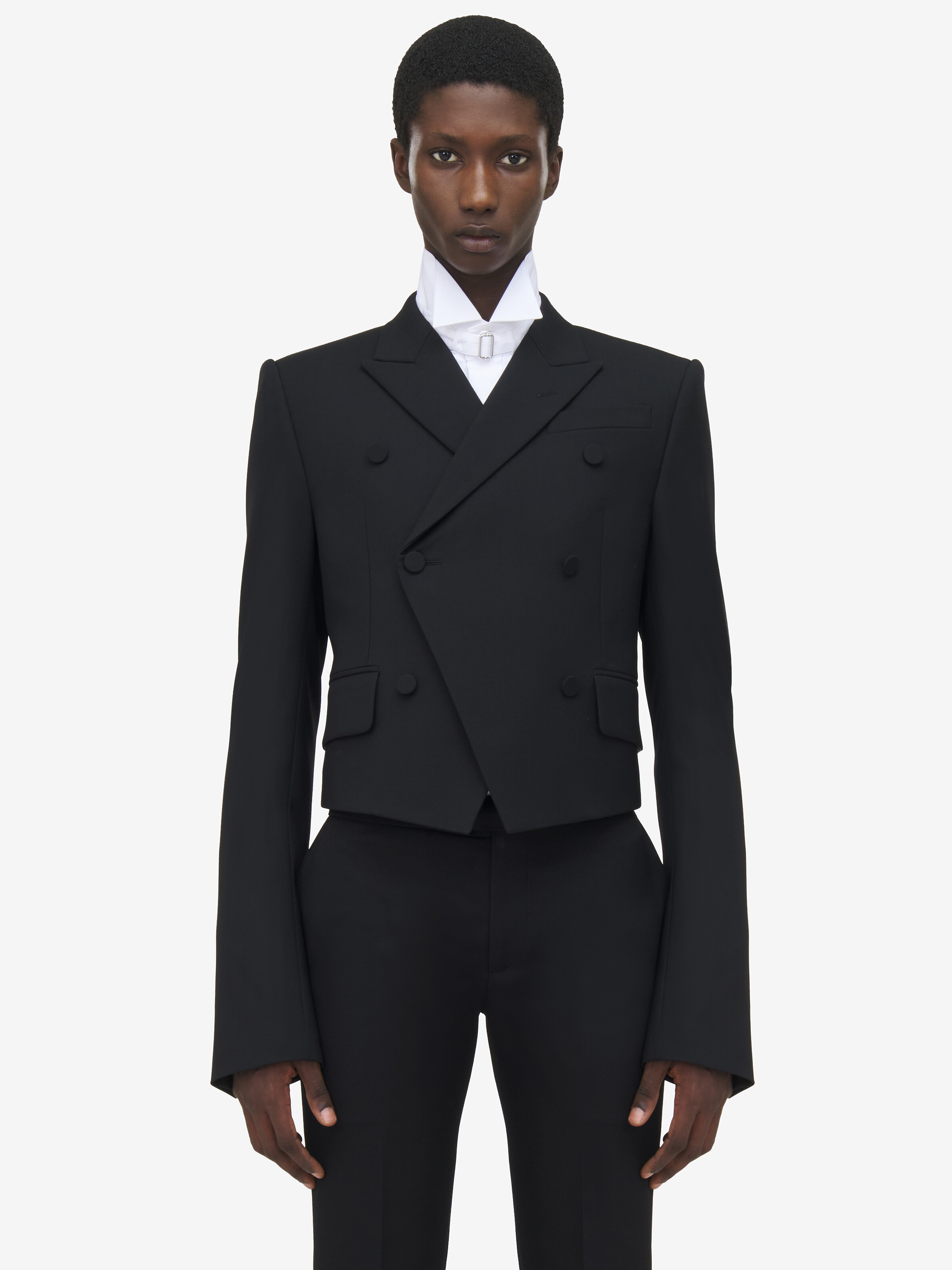 Double-Breasted Shrunken Blazer - 2