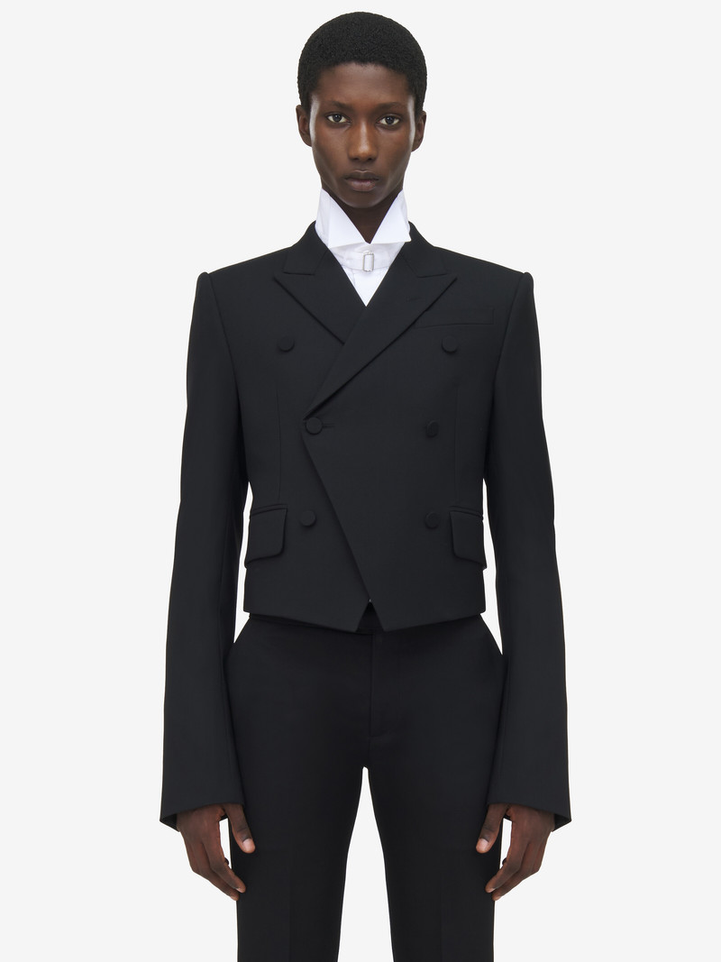 Alexander McQueen Double-Breasted Shrunken Blazer outlook