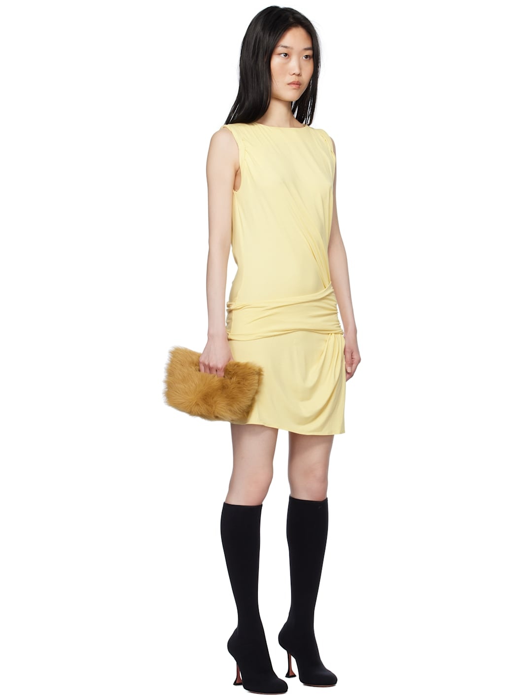Yellow Draped Minidress - 2