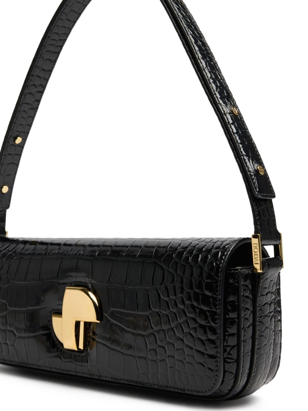 Le Lock crocodile-embossed shoulder bag - 3