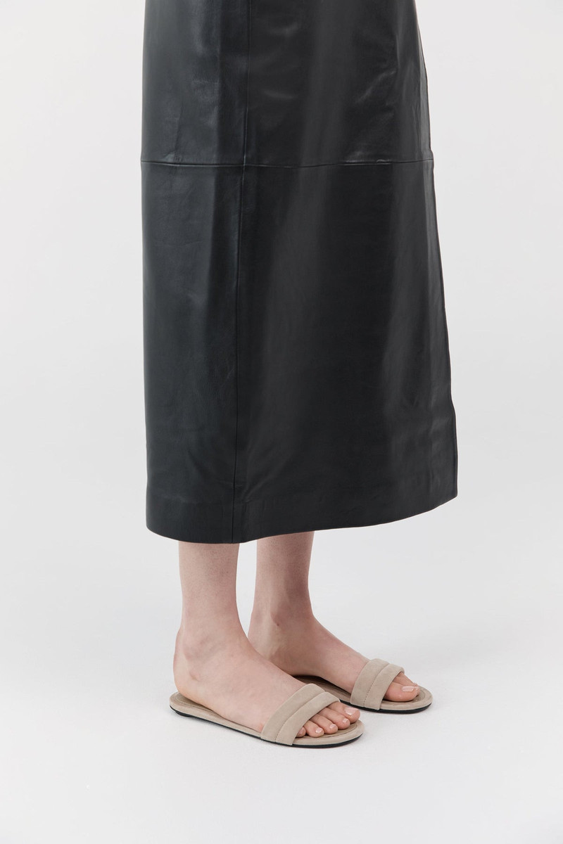 Suede Stitch Detail Slide - Rock 7