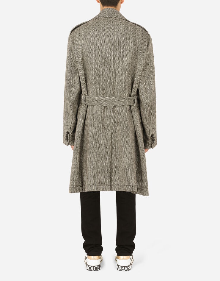 Herringbone wool trench coat - 2