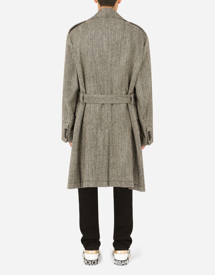 Herringbone wool trench coat - 2