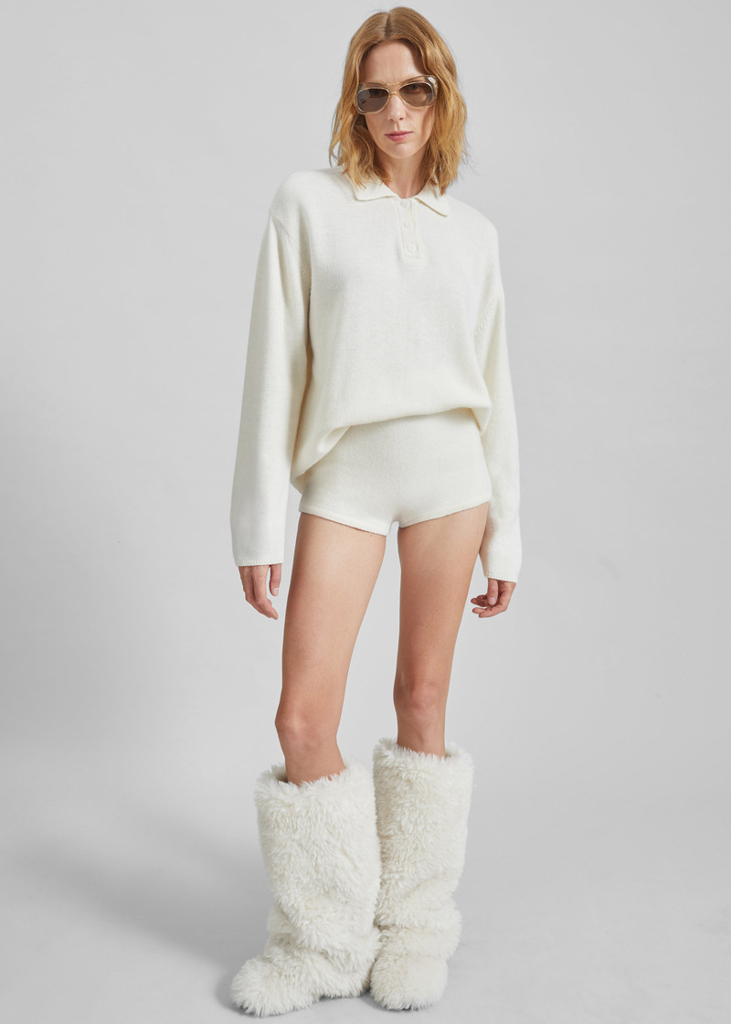 Bresica Knit Polo Sweater - Ivory 4