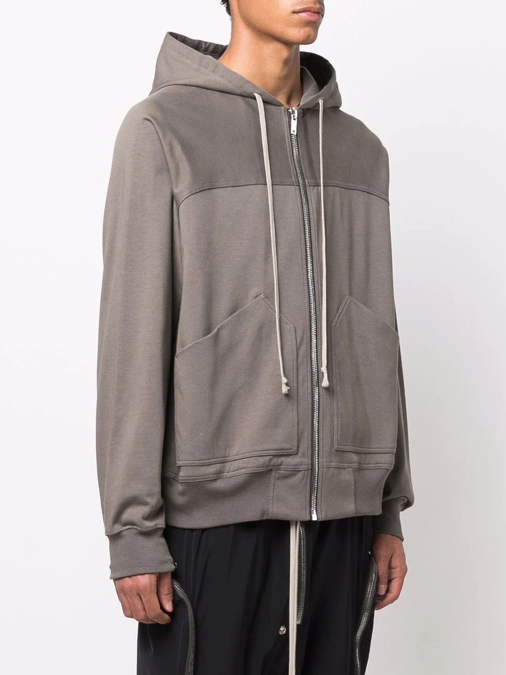 drawstring-hood zip-fastening hoodie - 3