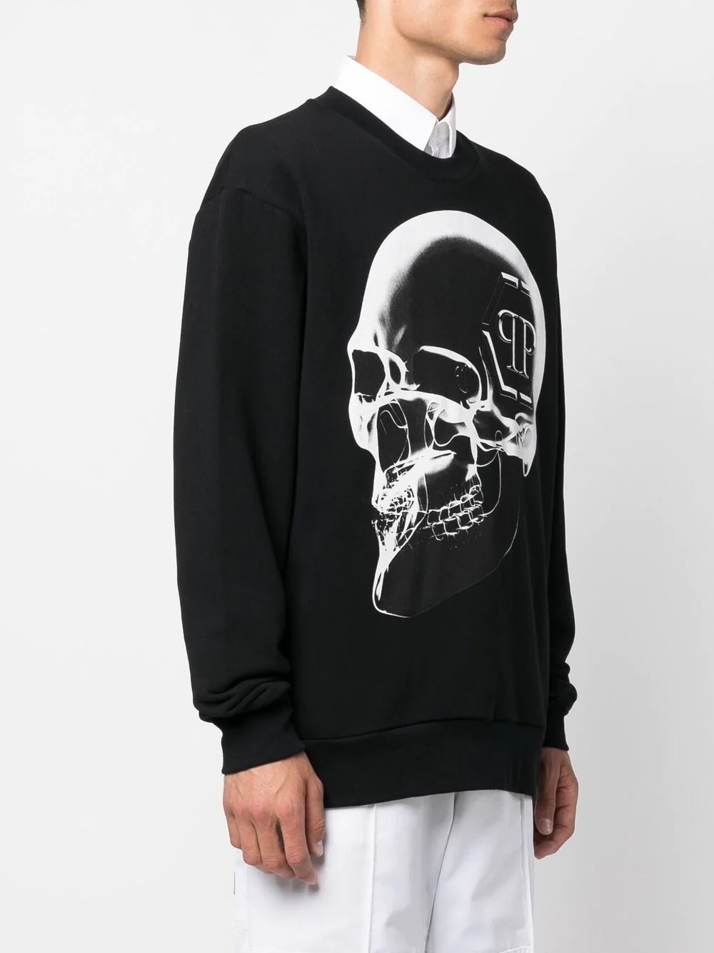 skull-print cotton sweatshirt - 3