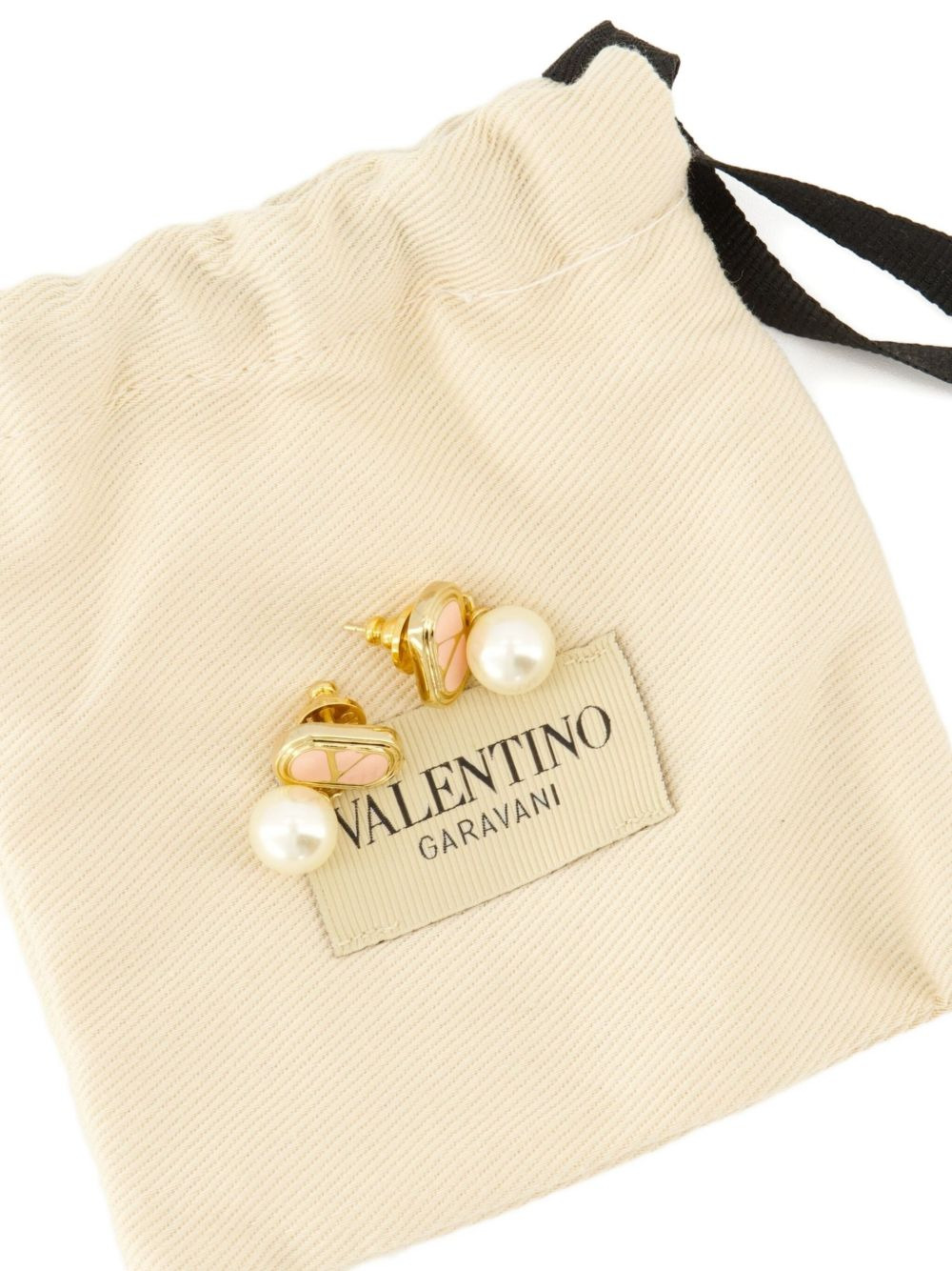 VLogo Signature pearl earrings - 3