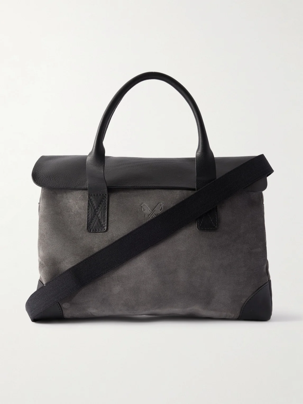 Suede and Leather Briefcase - 1