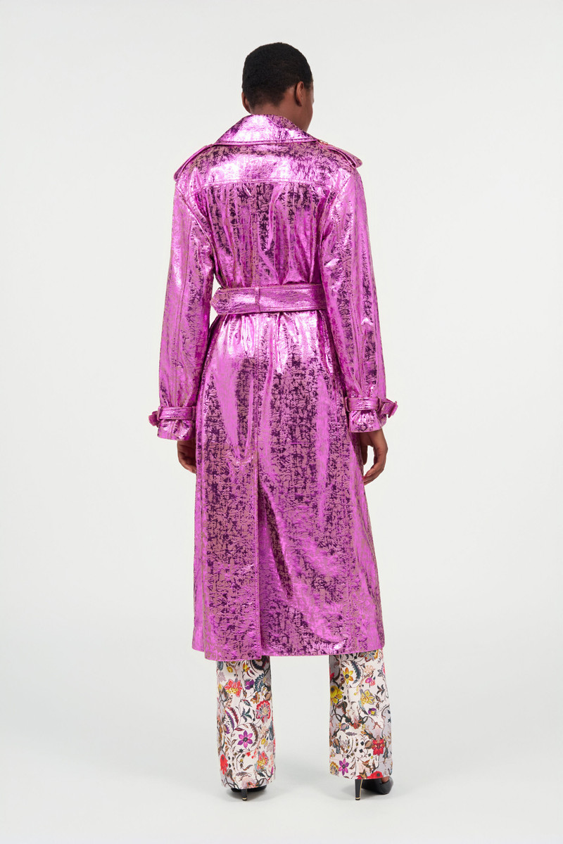 Laminated Metallic-Effect Trench Coat 4