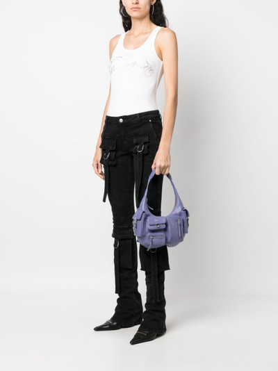 Blumarine pocket-embellished leather shoulder bag outlook