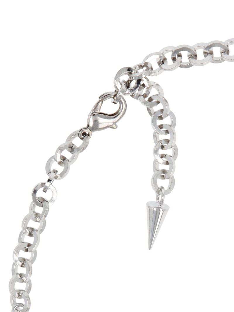 Chain necklace w/ spikes & crystals - 4