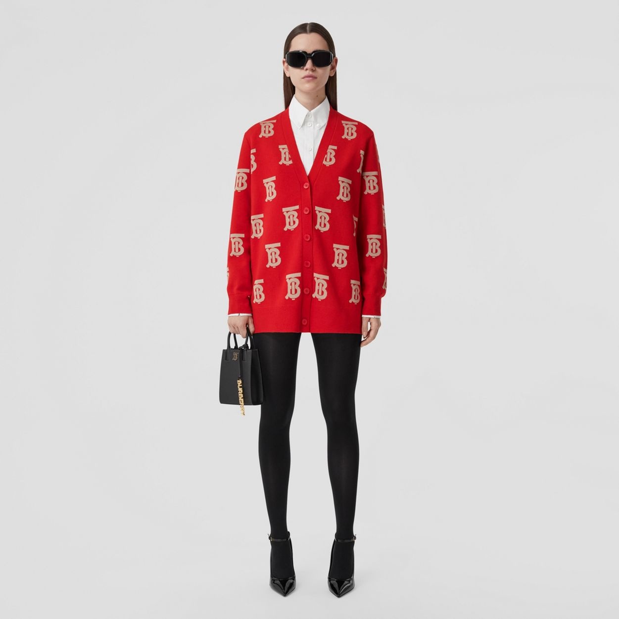 Monogram Wool Silk Blend Oversized Cardigan - 5