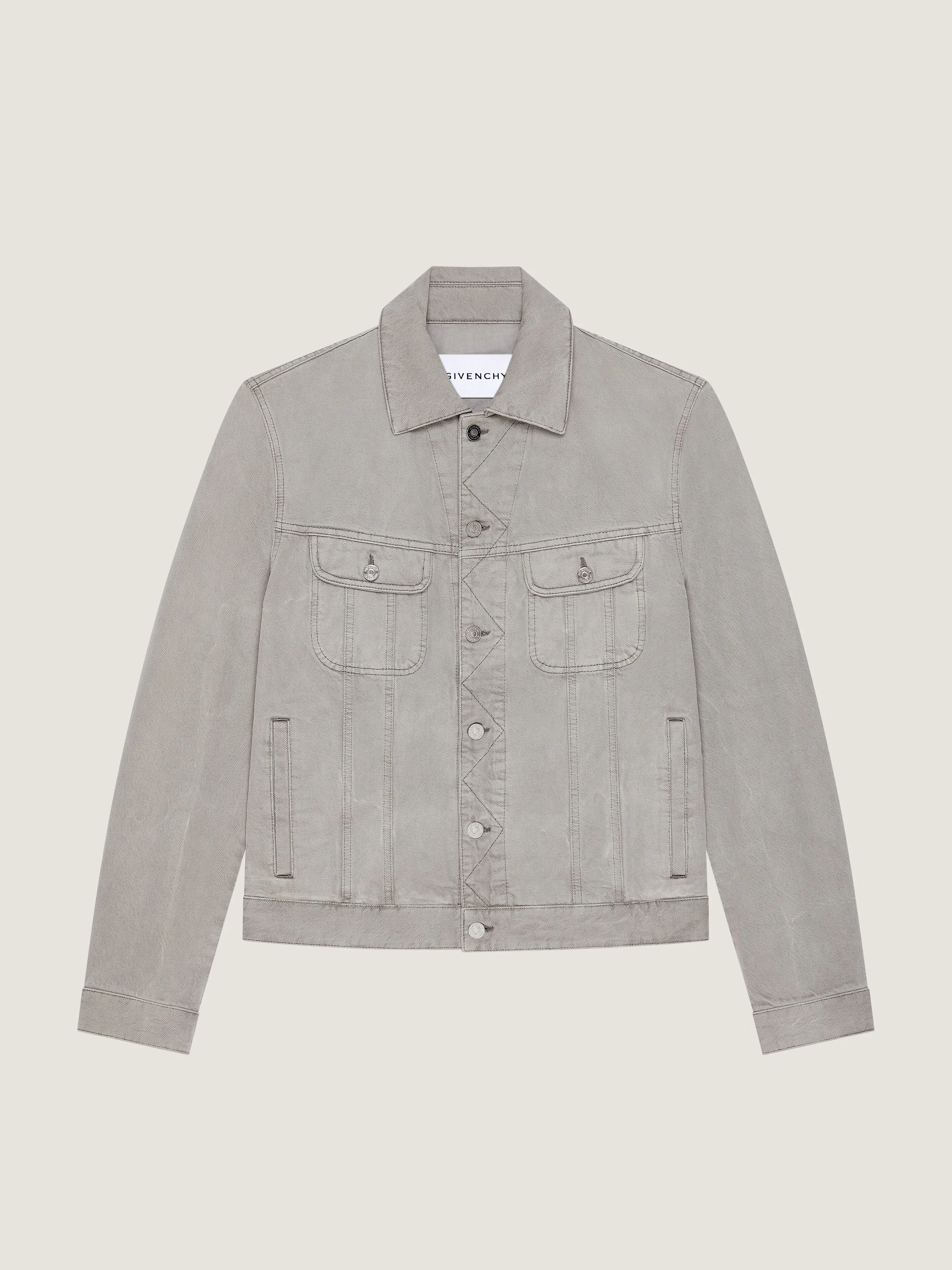 JACKET IN GREY DENIM WITH CREASE EFFECT - 1