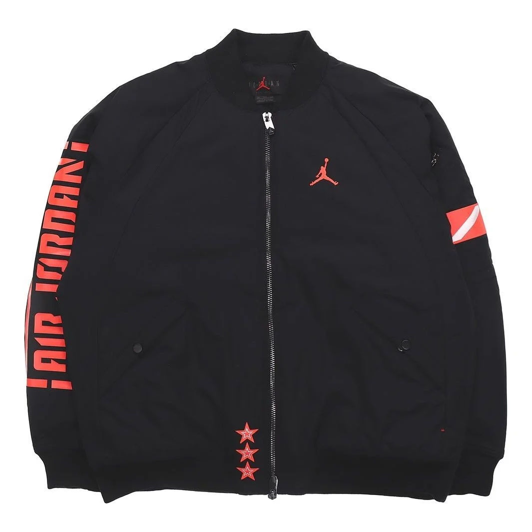 공기 요르단 대 고리 긴 소매 Bomber 재킷 '블랙' BQ6957-010 - 1