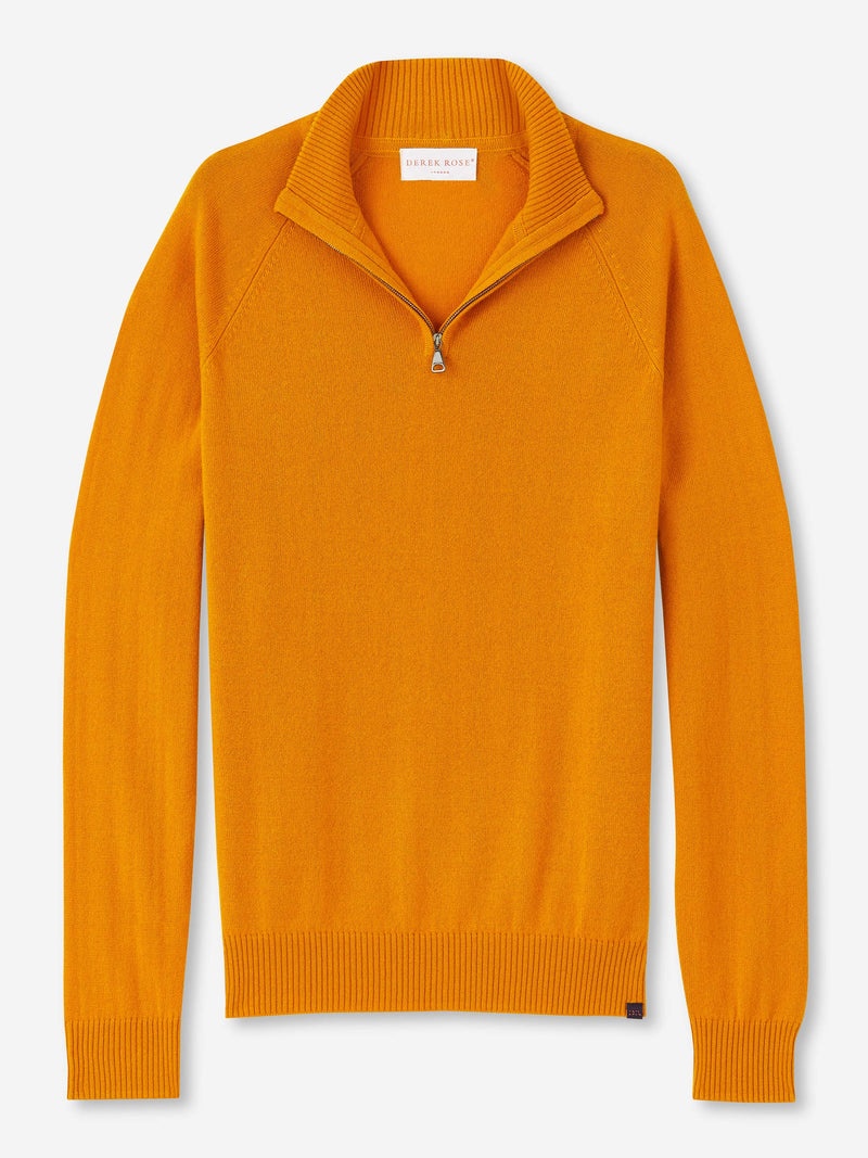Men's Half-Zip Sweater Finley Cashmere Orange - 1
