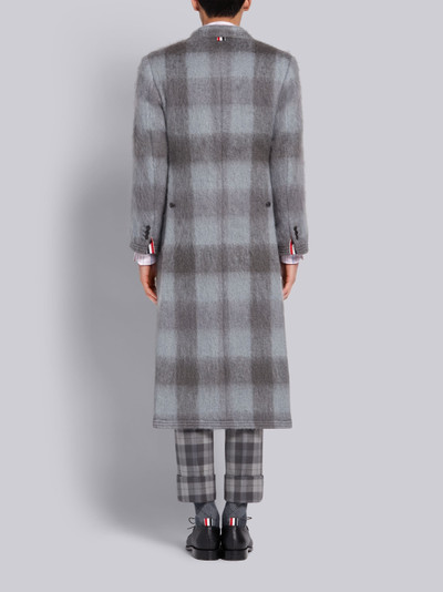 Thom Browne Medium Grey Mohair Buffalo Check Long Chesterfield Overcoat outlook