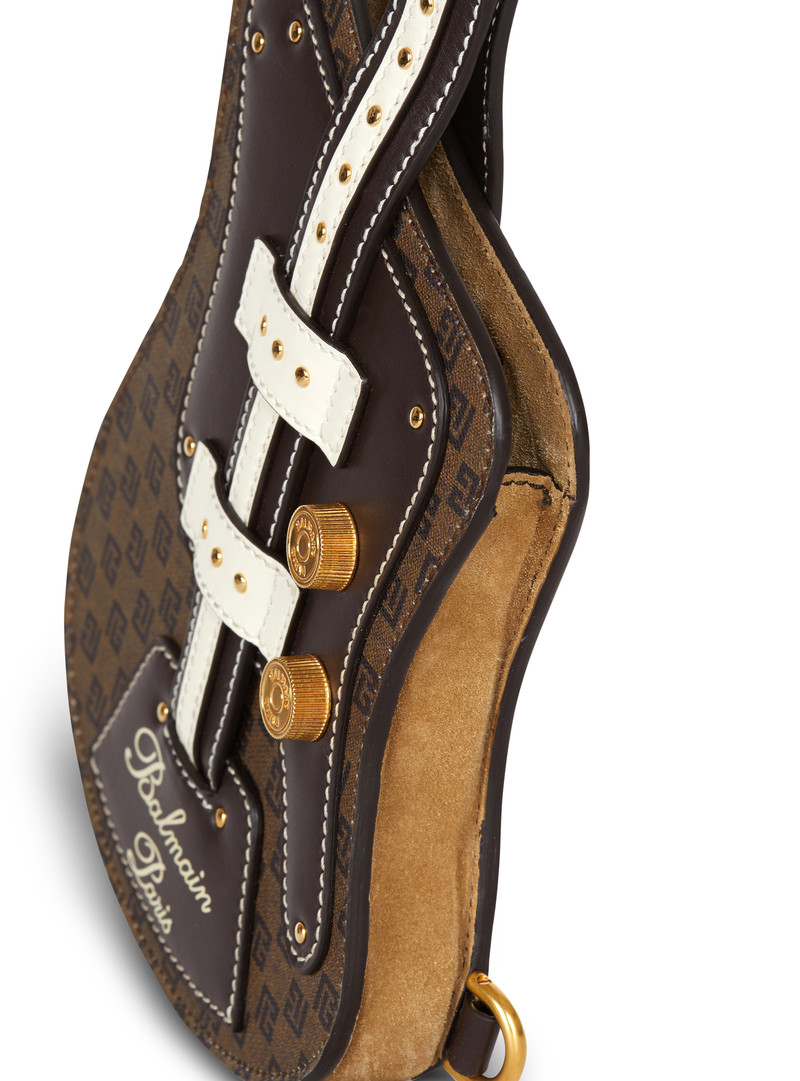 Guitar Bag clutch with leather and monogram detailing 5