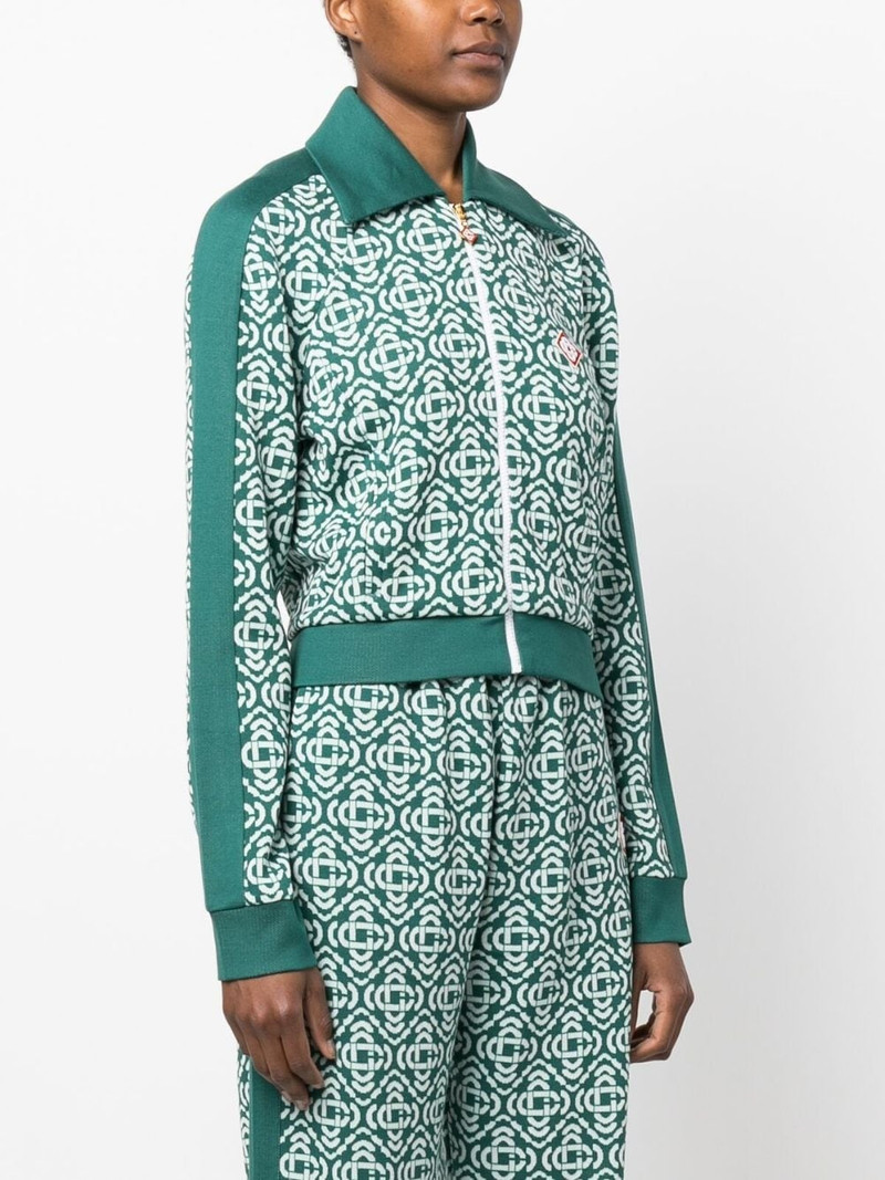 monogram cropped cotton-blend track top 3