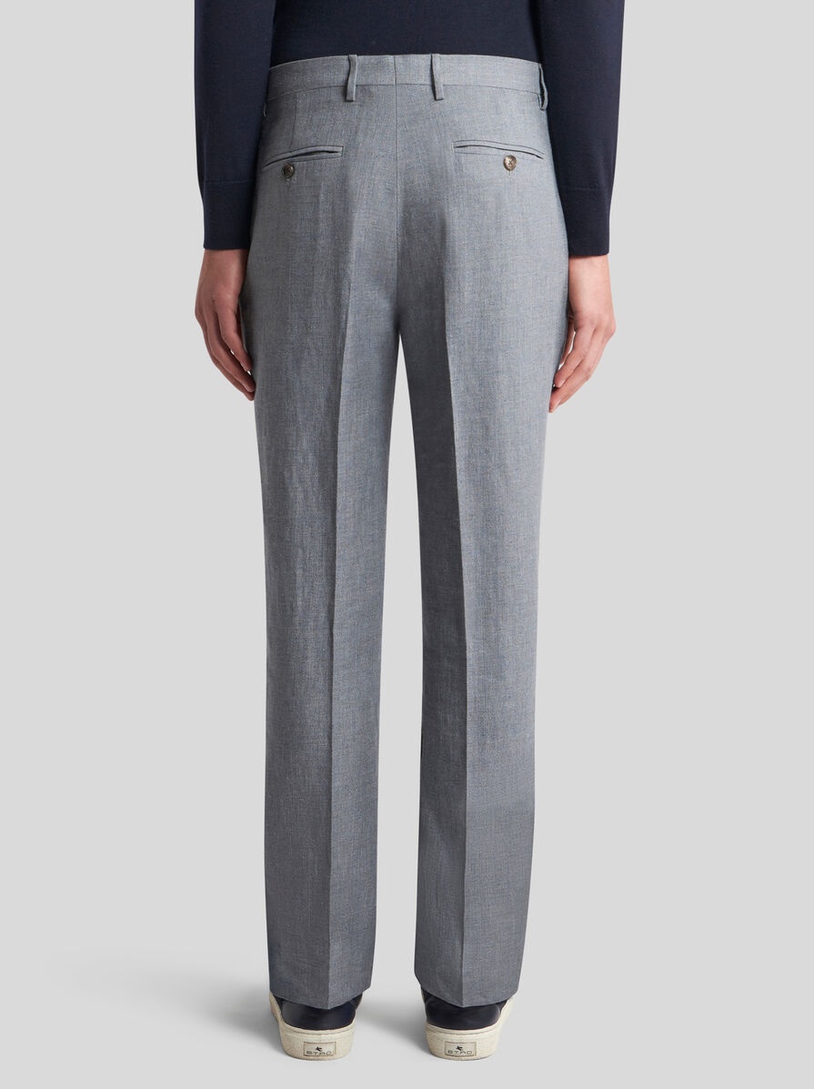 LINEN AND WOOL TROUSERS - 5