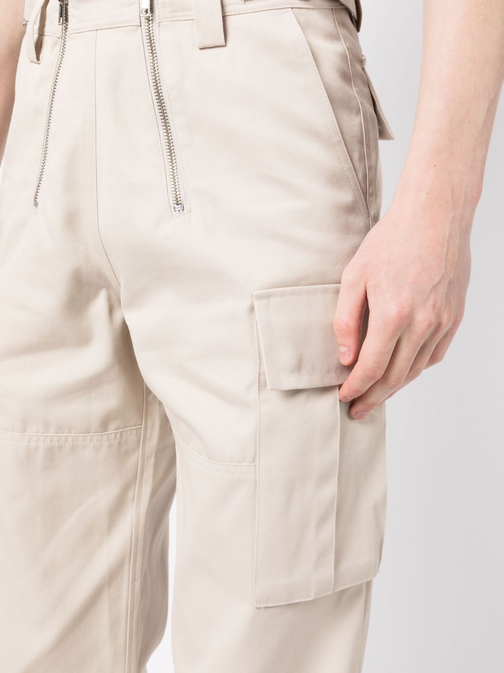 logo-patch chino trousers - 5