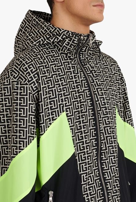 Capsule After ski - Ivory and black hooded nylon jacket with Balmain monogram - 10