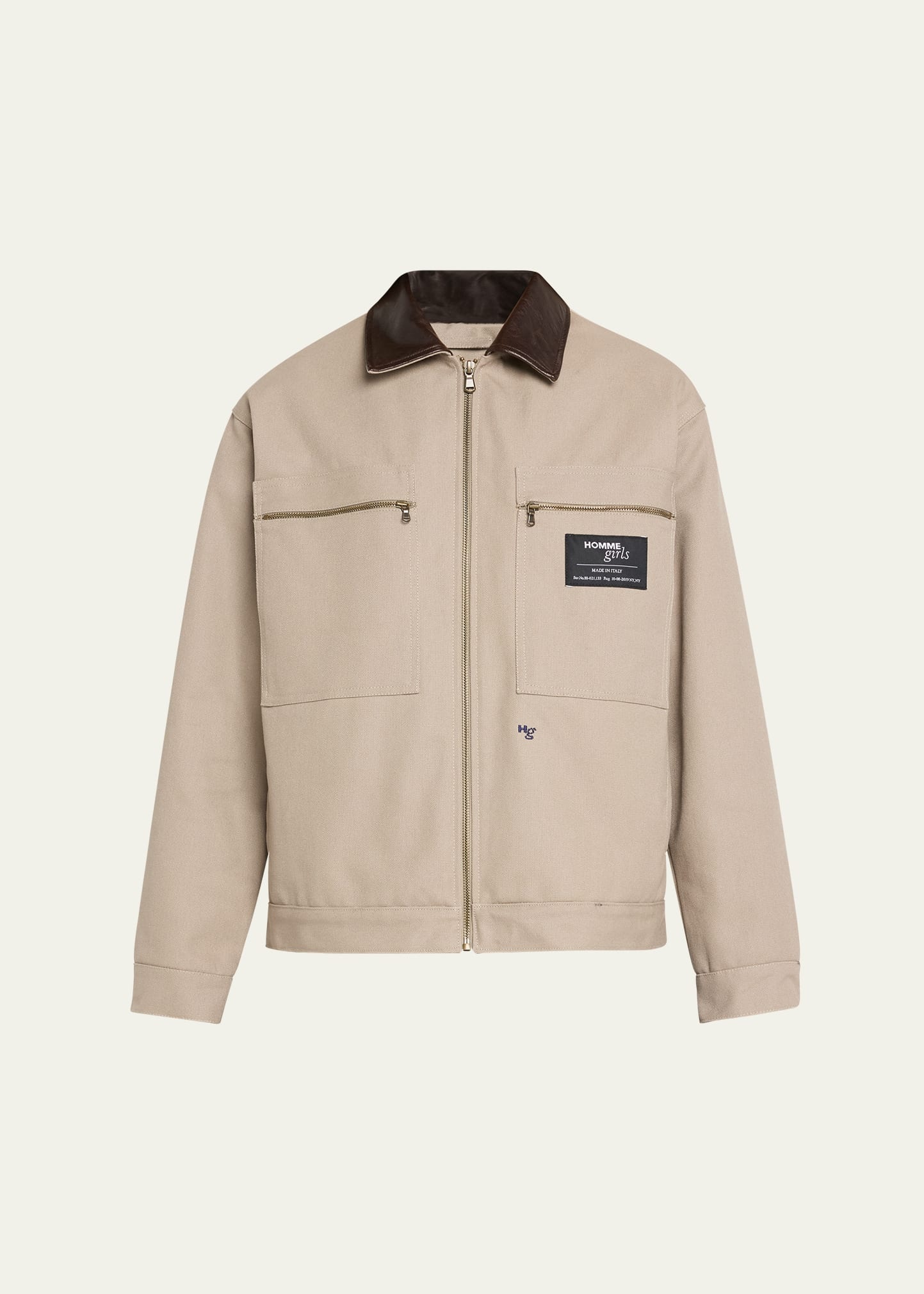 Canvas and Leather Work Jacket - 1