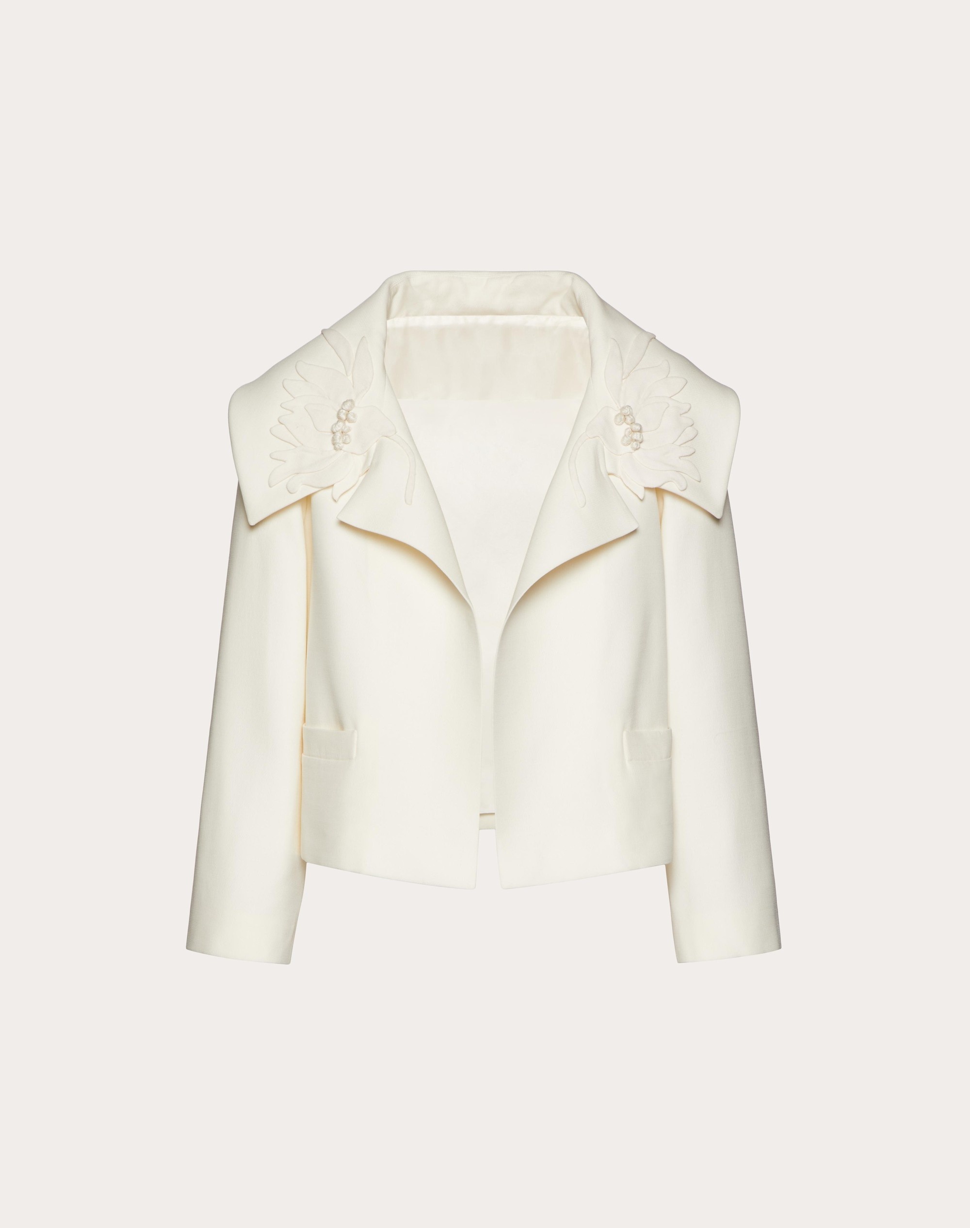 PETITE EMBROIDERED CREPE COUTURE JACKET - 1