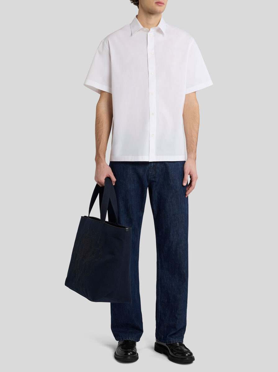 STRETCH COTTON SHIRT WITH OCTOPUS - 4