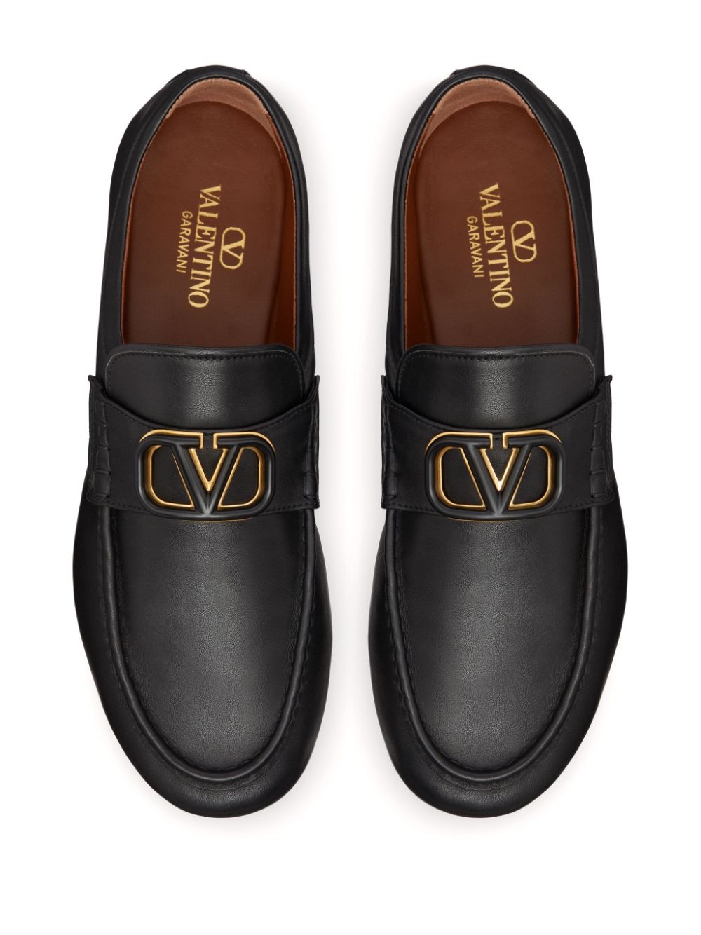 VLogo Signature leather loafers - 4